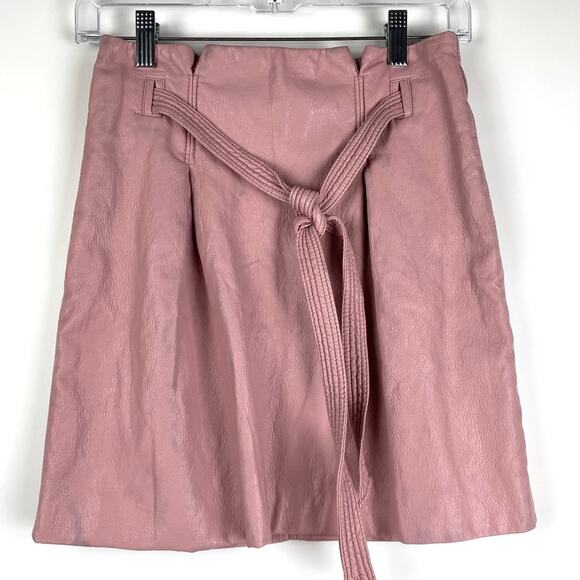 Free People Dresses & Skirts - Free People Payton Vegan [Faux] Leather Mini Skirt Mauve Pink Womens SIze 0